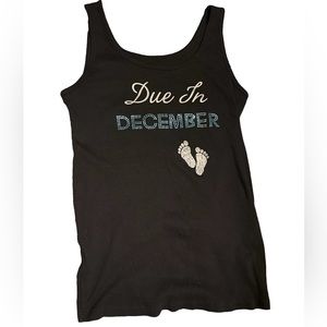 Motherhood Maternity Due in December Tank Top